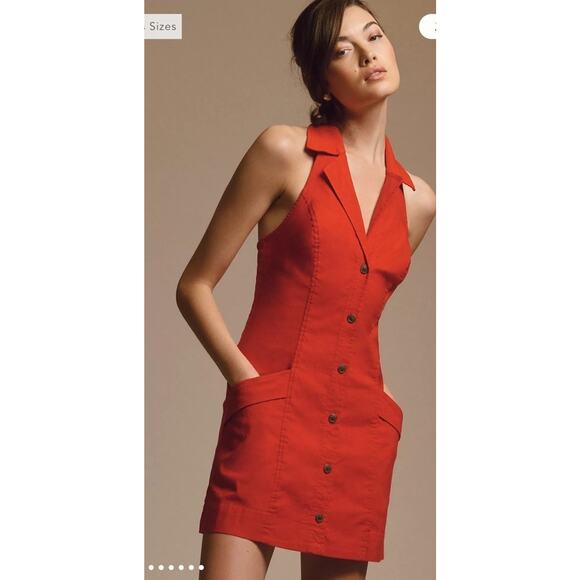 New Anthropologie Maeve Red Sleeveless T-Back Blazer Dress Size XS w/ Pockets - Picture 2 of 7